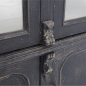 Preview: Vitrinenschrank Van — Massivpinie, antikschwarz, H 235 cm